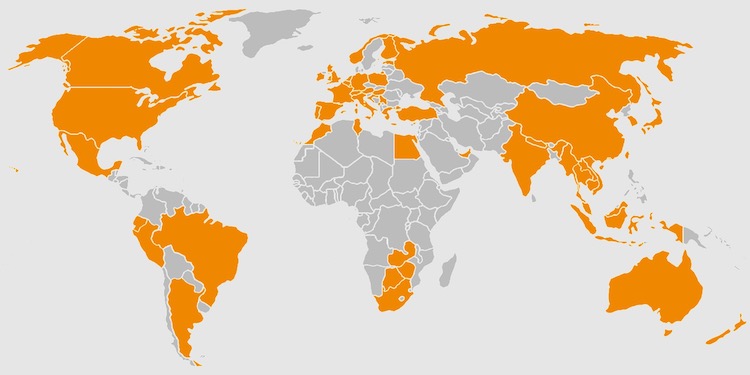 訪問した国のマップ