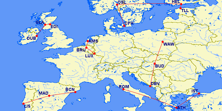 ヨーロッパ周遊ルート